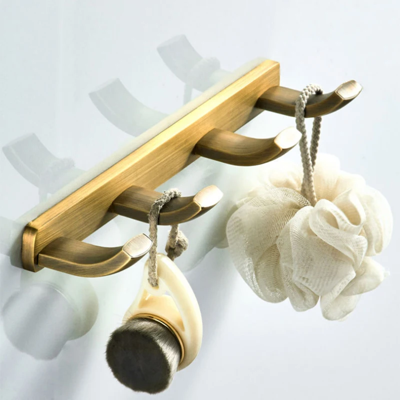 Bronze Bathroom Accessories Set Antique Double Towel Shelf Rail Toilet Brush Holder WC Paper Holders Robe Hook Ceramic Cup Rack