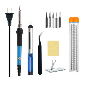 

60W Electric Solder Iron Set Adjustable Temperature Rework Station Mini Handle Heat Pen Portable Welding Repair Tools