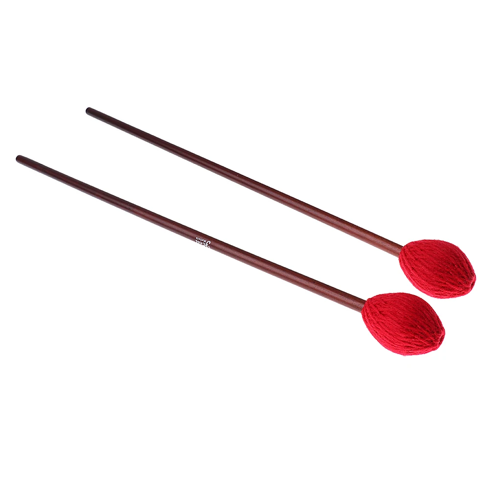 1 Pair 16inch Medium Hard Marimba Mallets Sticks For Percussion Instrument