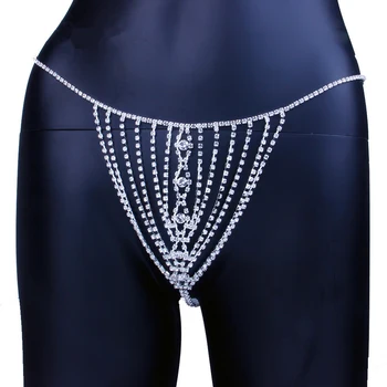 

Chain Mermaids Sexy Bikini Women Summer Bling Hollow Rhinestone Pant Women cropped Sparkly Luxury Nightclub Party Festival Wear