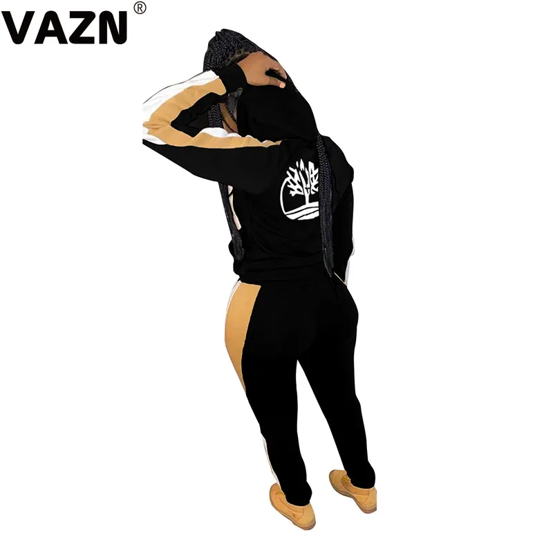 VAZN ARM8148 общий Мягкий Удобный Повседневный Молодежный модный длинный рукав длинные штаны Тонкий спортивный костюм женский комплект из 2 предметов