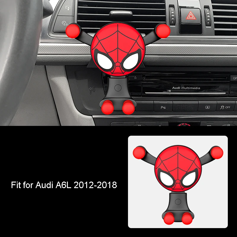 Автомобильный держатель для телефона Air Vent крепление подставка для Audi A6L 2012- гравитационный автоматический анти-встряхивание смартфон Поддержка - Цвет: Spider man-A6L 12-18