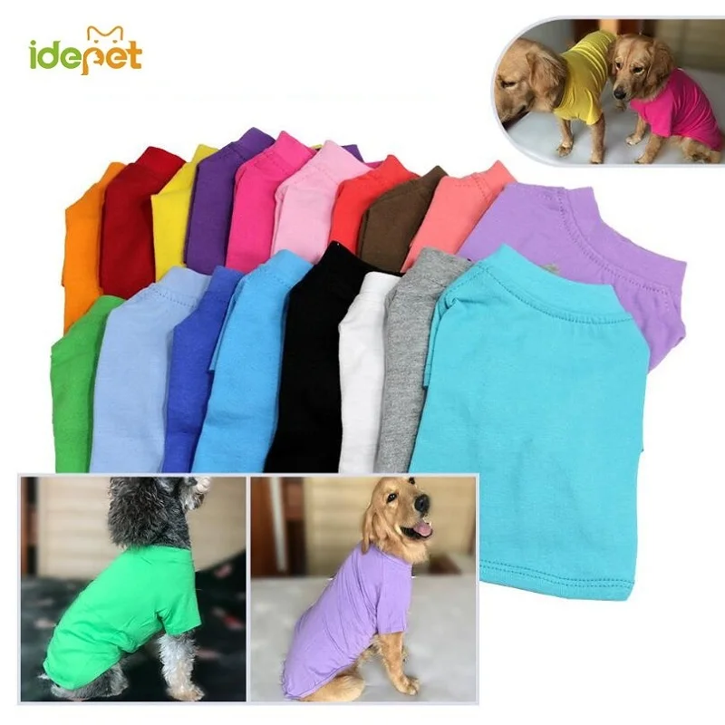 Pet Clothes Solid Pet Clothing For Small Medium Dogs Vest Cat Costume Pomeranian Golden Retriever Germany Shepherd Pajamas