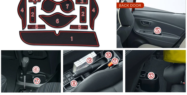 Противоскользящий коврик для двери, Противоскользящий коврик для TOYOTA VITZ 130, Япония, Юго-Восточная Аси, аксессуары для интерьеров