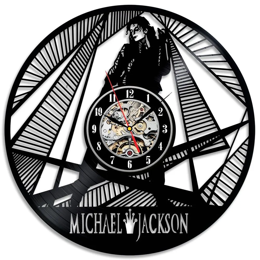 Майкл Джексон настенные часы современный виниловый часы-пластинка немой Винтаж Ретро стиль классический CD настенные домашние декоративные часы 12 дюймов