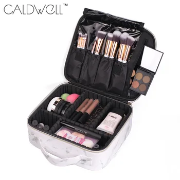 

New Partition Storage Cosmetic Case Multi-Function Portable Marble Makeup Bag Tattoo Manicure Toolbox