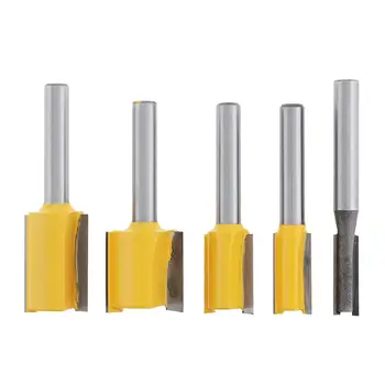 

5x Straight Dado Router Bits 1/4 Inch Shank Trimming Cutter Woodworking Kit New