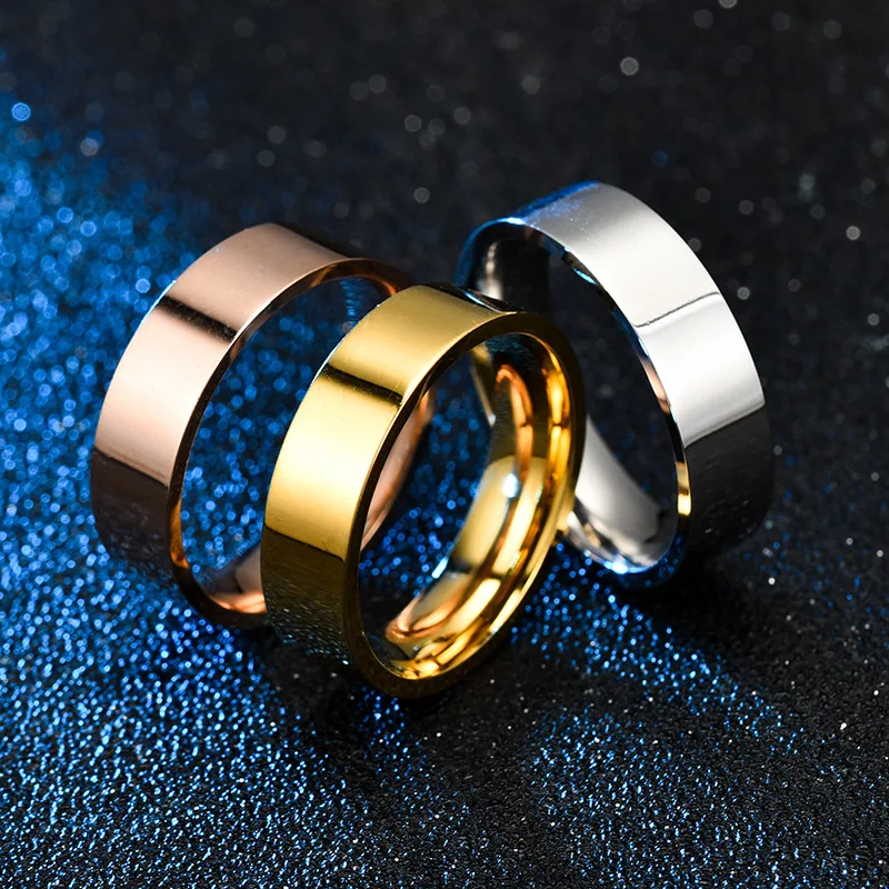 2mm 4mm 6mm stainless steel couples wedding rings for men and women
