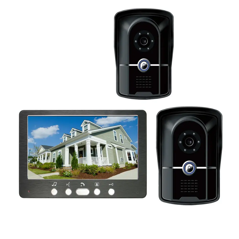 7-дюймовый видеодомофон ЖК-экран монитор для просмотра дверной звонок комплект