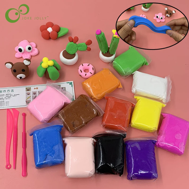 12 цветов светильник из мягкой глины DIY игрушки для детей развивающий сухой на воздухе полимерный Пластилин безопасный красочный светильник игрушка из глины подарок для детей GYH