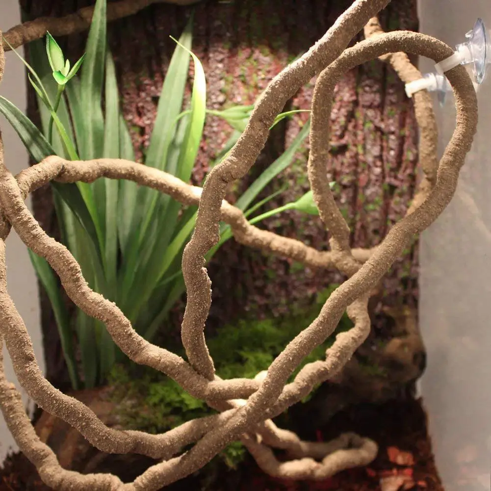 

Bendable Jungle Reptile Vine Habitat Fake Plant Decor for Lizards Chameleons Aquarium Plants Decoration Fish Tank Accessories