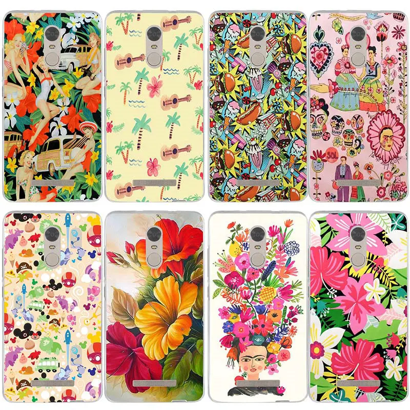 

Soft TPU Phone Cases for Xiaomi Redmi Mi Note 3S 4X 4A 6 5 5S 5A 8 A1 Pro Plus Max 2 3 Aloha Girls Fabric Frida Flower Art