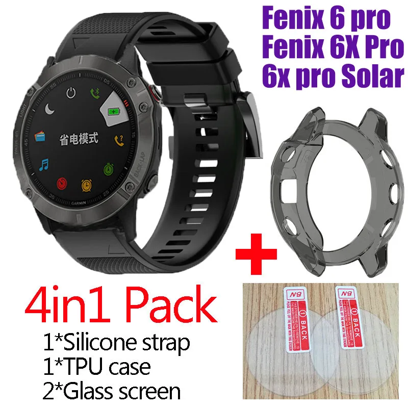 Для Garmin fenix 6 6X Pro ремешок на солнечной батарее умный для часов быстро прилегающий