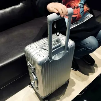 

Aluminium Magnesium Alloy Suitcase Women Metal Integral Forming Suitcase Men High-end TSA Spinner Luggages