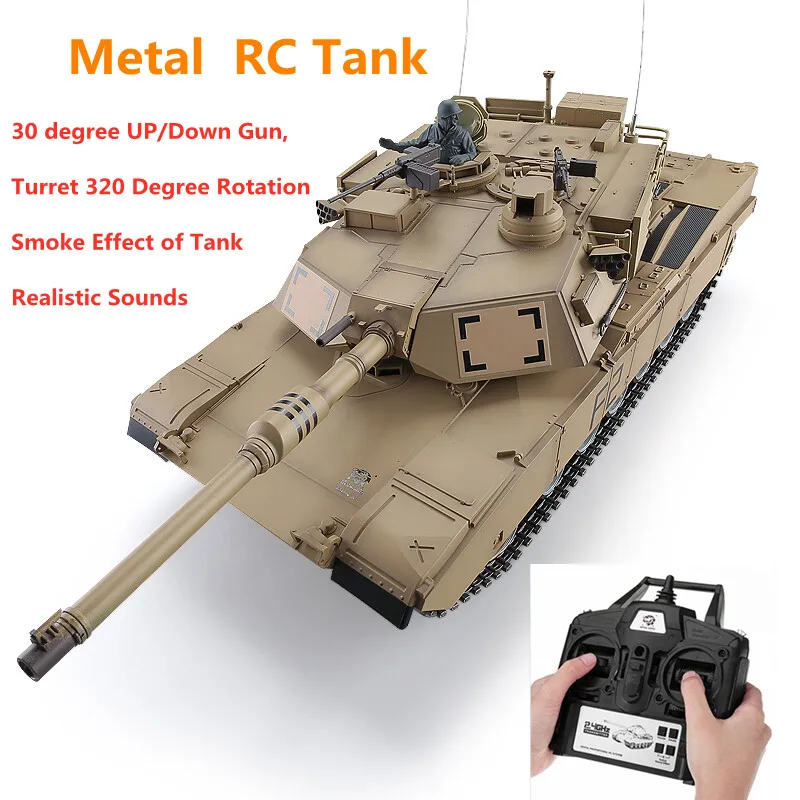 1/16 Professional Rc Tank 360 ° Torretta Barrel Recoil Con Fumo Shooting Bullet Launch Bbs Cannon Recoil Metal Ldler Wheels,