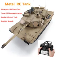 1/16 Professional RC Tank 360° Turret Barrel Recoil  With Smoking Shooting Bullet Launch BBs Cannon Recoil Metal Ldler Wheels, 1