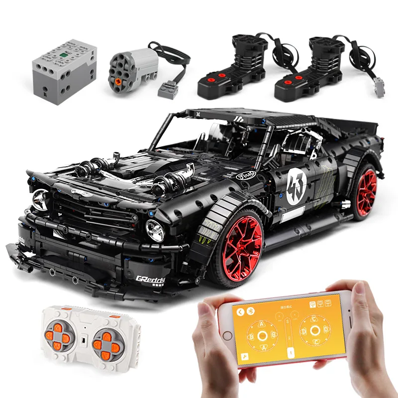 Online 20102 technik Auto 1965 Fords Mustang Hoonicorn V2 Kompatibel Mit Legoing MOC 22970 Muscle Car Bausteine Kinder Spielzeug Geschenke