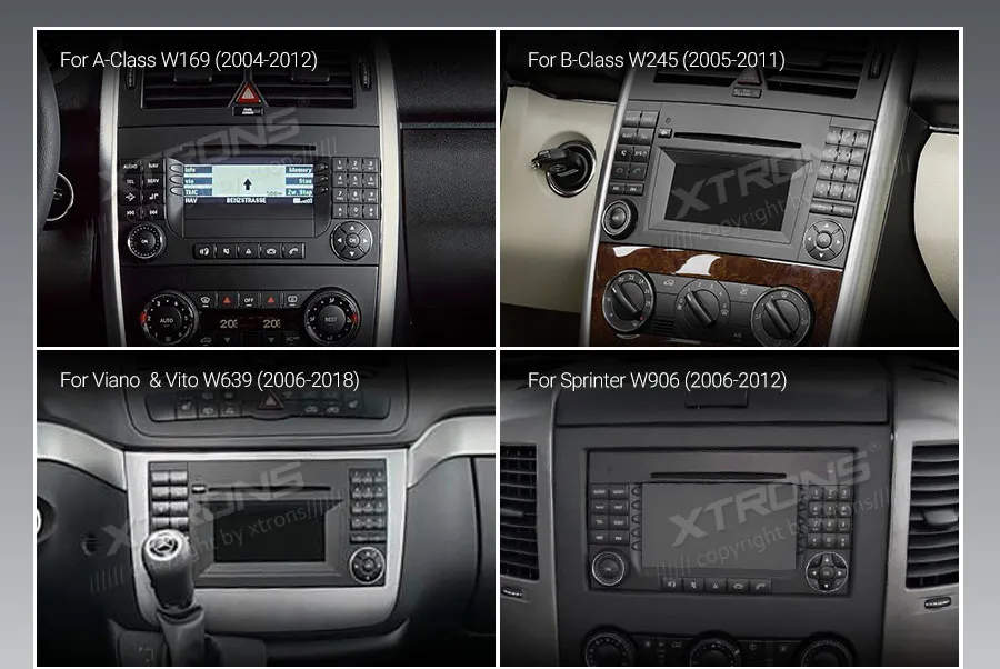 Cheap XTRONS 9"Android 9.0 Octa Core 4GB RAM 64GB ROM Car Multimedia GPS System for Mercedes Benz W245 W169 Viano & Vito W639 NO DVD 3