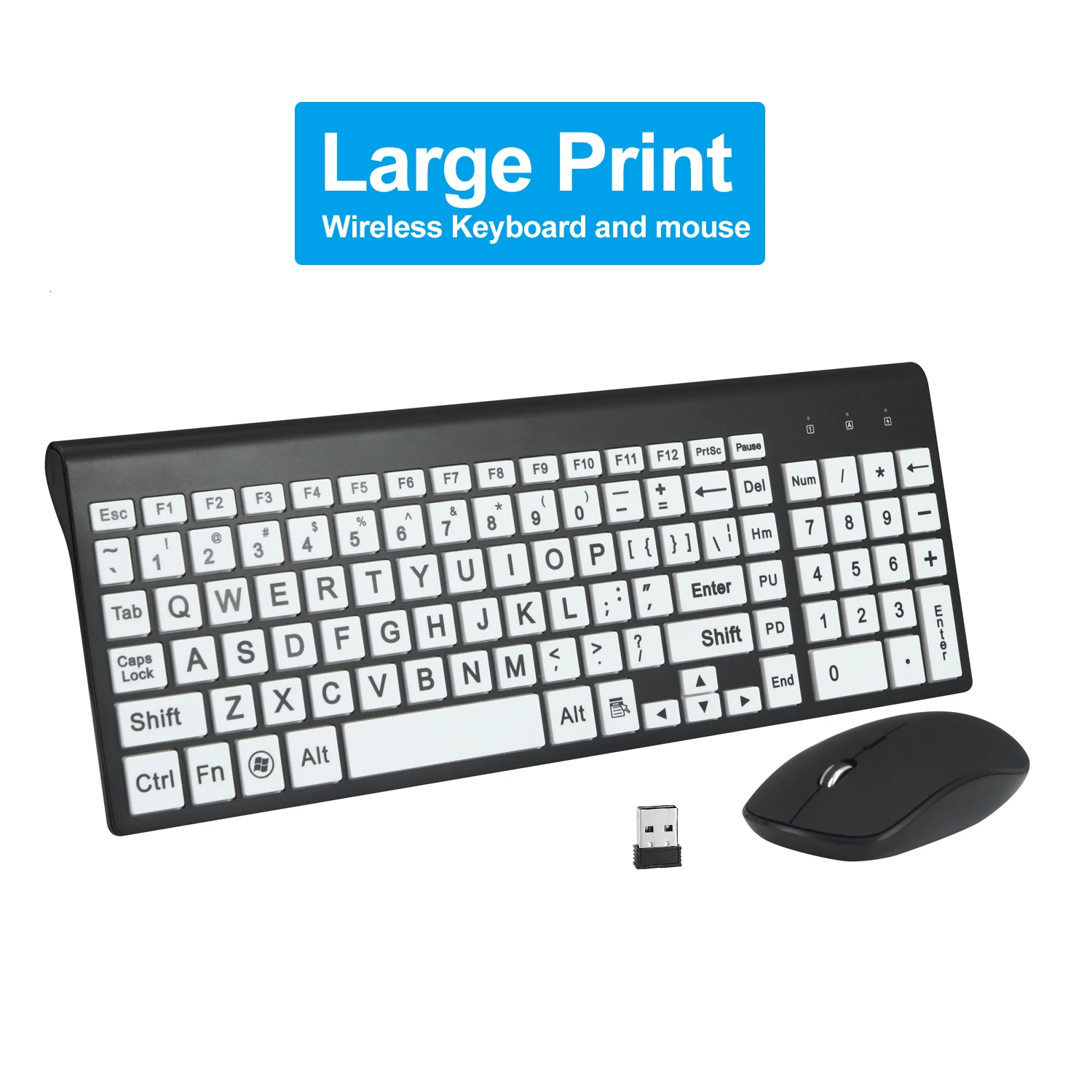 Mouse Keyboard SeenDa 2,4G Беспроводная Бесшумная клавиатура с увеличенной печатью мультимедиа полноразмерная эргономичная клавиатура мышь комбо набор для компьютера ноутбука - Цвет: Mouse Keyboard
