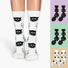 Женские Носки с котом, новинка, забавные Носки с котом для платья или повседневной Носки с сумасшедшим принтом, Носки на год, Stopki Skarpetki Damskie, Носки