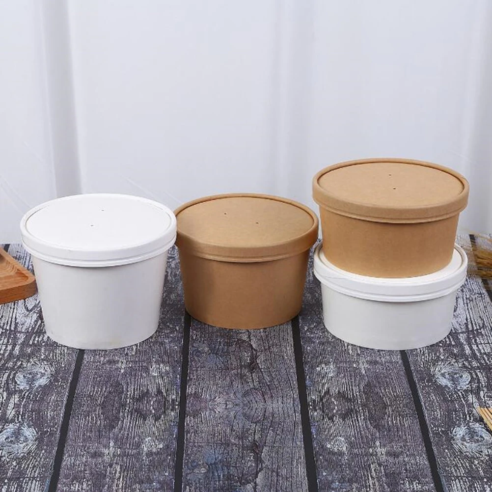 20 Pcs Disposable Ice Cream Box Ice Cream Jars Frozen Dessert Containers Environmentally Friendly Packaging Box Kitchen Tools