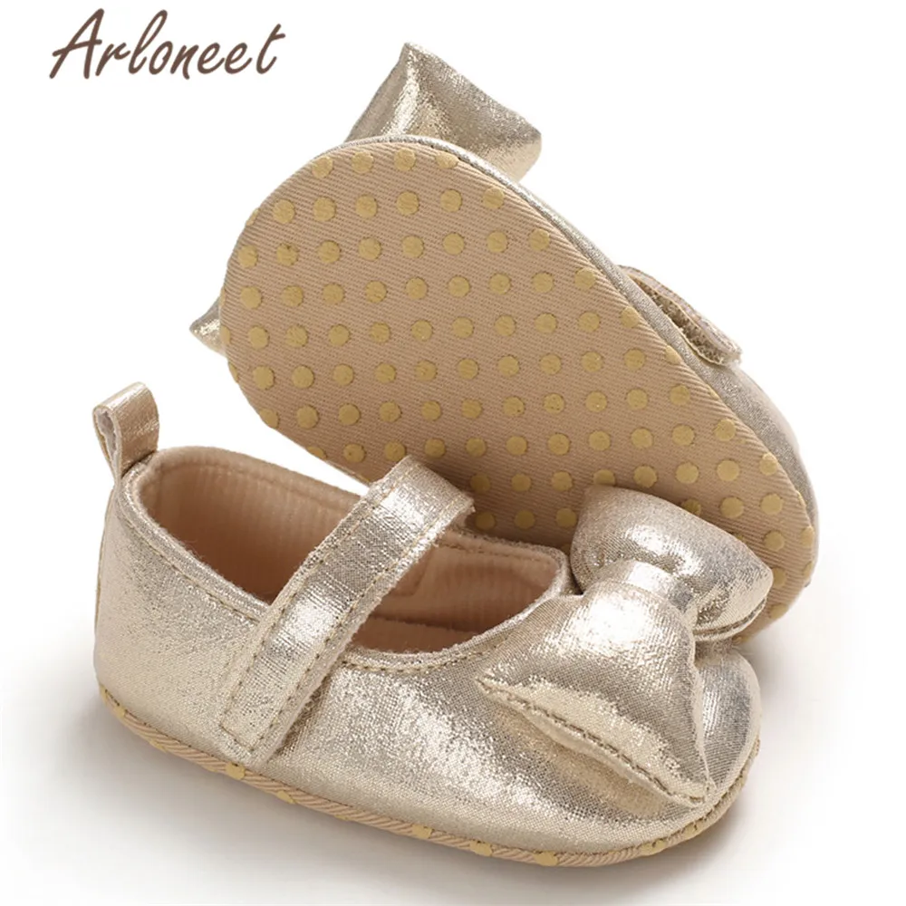 ARLONEET обувь для новорожденных девочек; обувь для малышей; хлопковая зимняя обувь с бантом; нескользящие кроссовки принцессы для девочек; мягкая обувь для первых шагов
