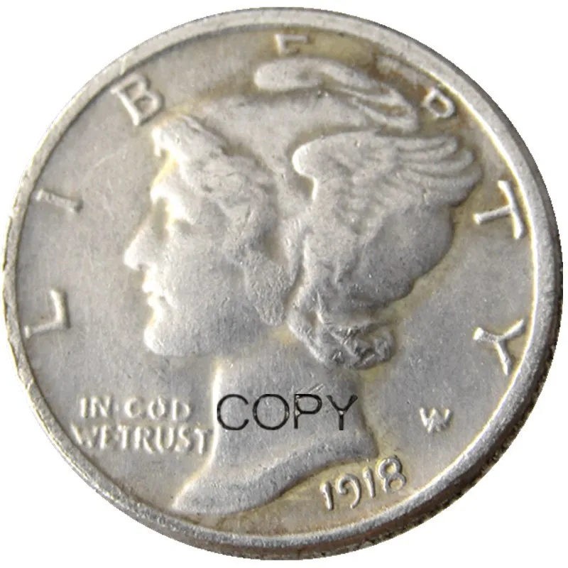 US Mercury Dime 1918 PSD Silver Plated Copy Coins | Дом и сад