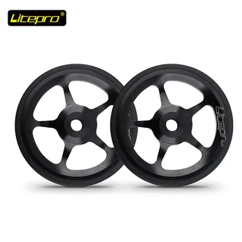 

Litepro 2 pcs Easy Wheels Ultralight Aluminum Alloy Easywheels for Modified Folding Bike Portable Push Wheel Bearings Bike Wheel