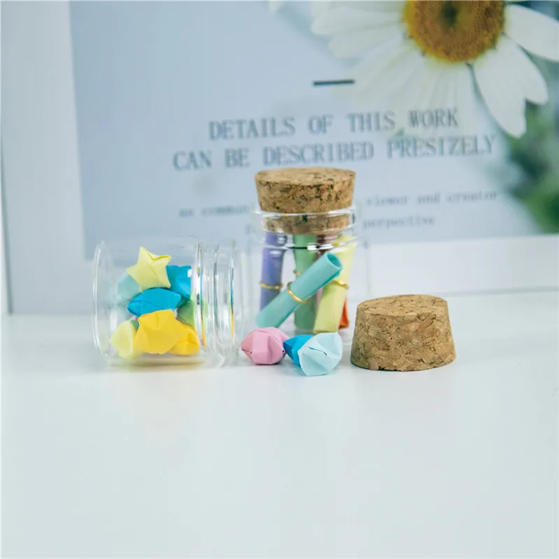 20ml Glass Jars Bottles With Cork 37*40*27mm 12pcs/lot For Wedding Holiday Decoration Christmas Gifts