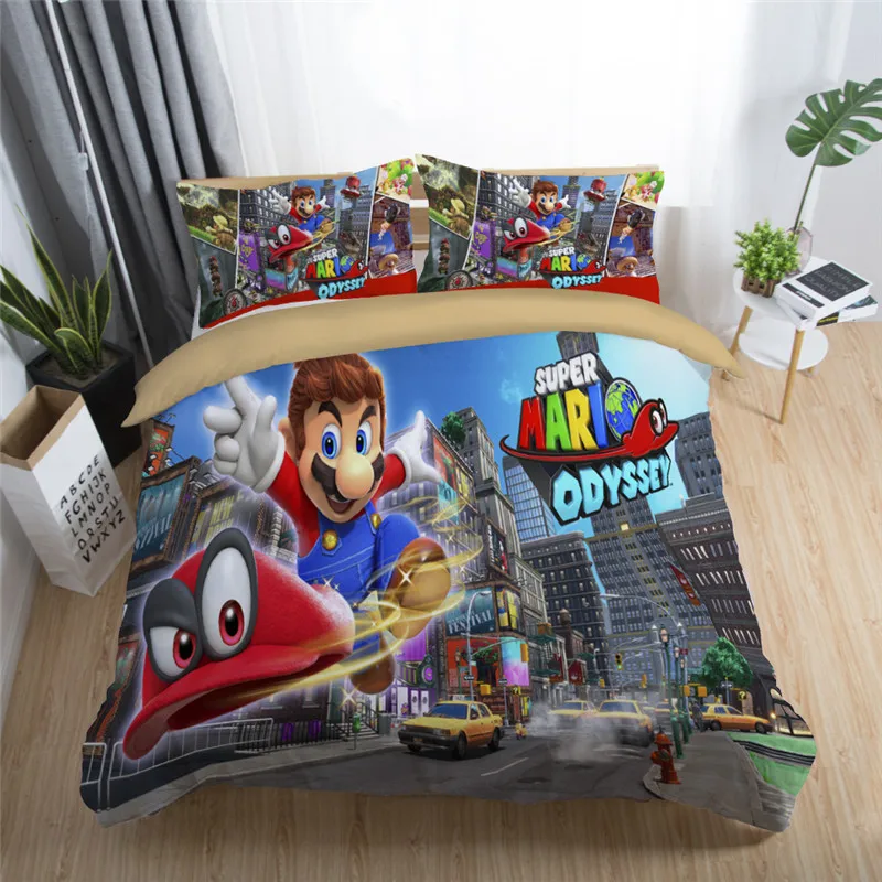 3d Super Mario Bros. Комплект постельного белья Детский милый мультяшный персонаж