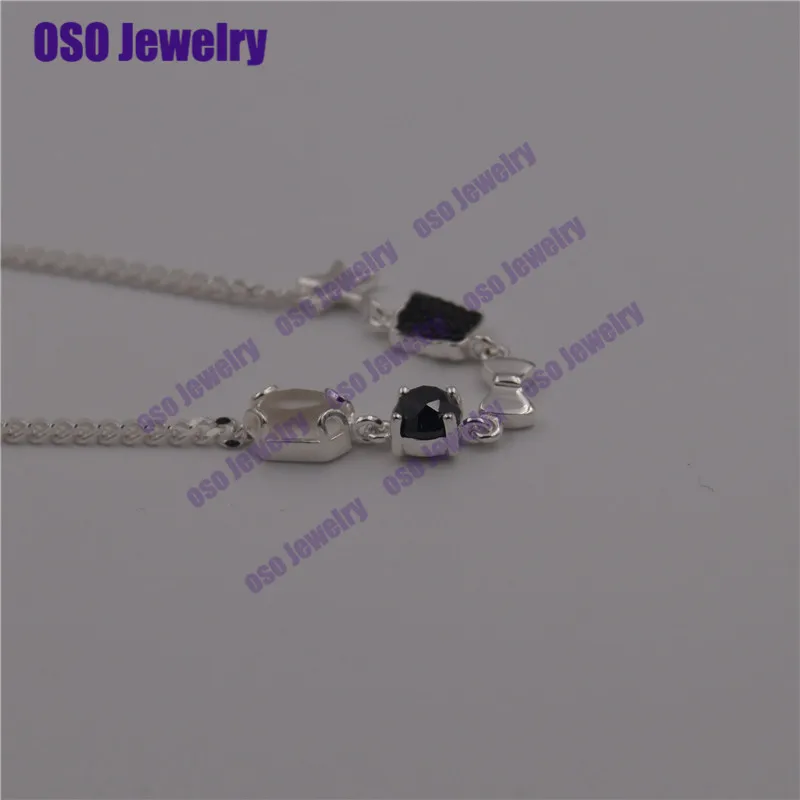 Твердый 925 пробы серебряный кулон ожерелье для женщин Colgantes Mujer Moda Plata de ley 925 - Окраска металла: 512792500 7.5mm