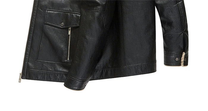 Зимняя новая мужская куртка из искусственной кожи Модный большой мотоциклетный жакет с карманами кожаное теплое флисовое пальто брендовая одежда