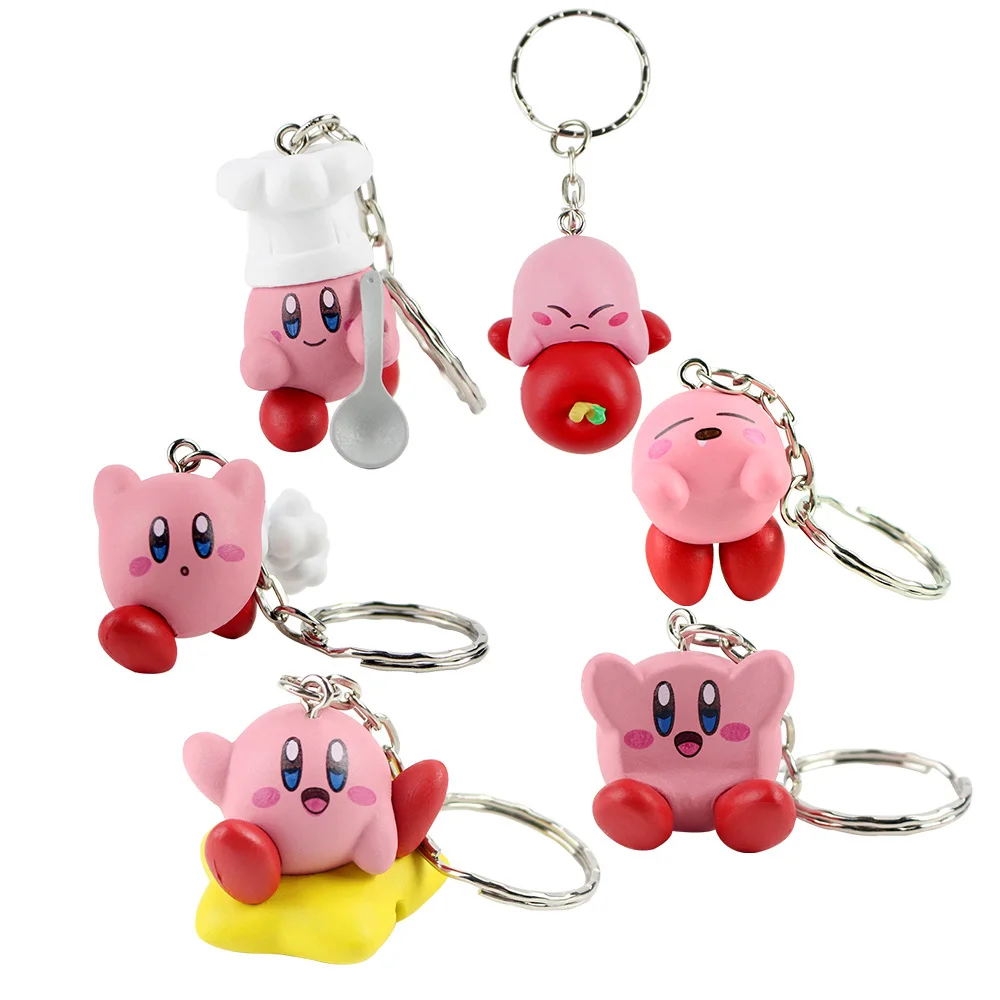 6 шт./компл. 4 см Kirby Popopo мини-фигурки из ПВХ игрушки с брелками подвески