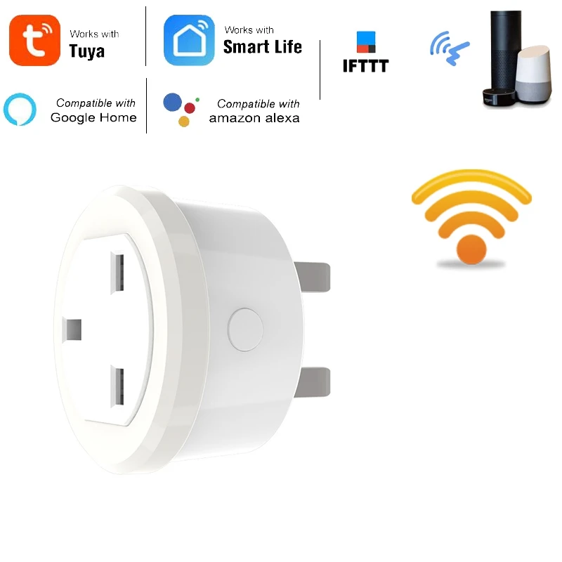 

13A Socket Wireless WiFi Smart Sensor Light Lamp Power Plug for Home Tuya Work with Alexa Google Home UK Plug