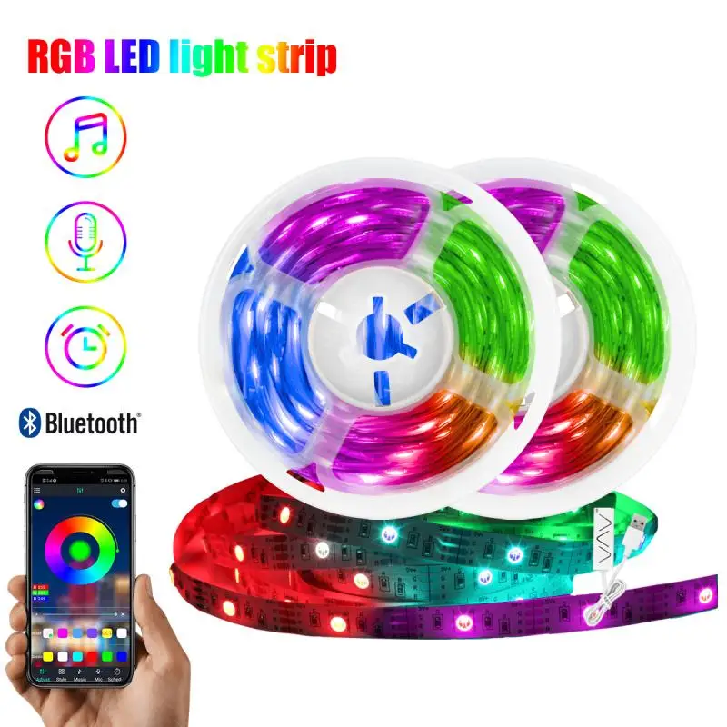 

5/3/2/1pcs LED Strip Lights 10Ft LED Strip Lights Music Sync Bluetooth App Controlled Remote 5050 RGB LED Rope Lights Smart Home