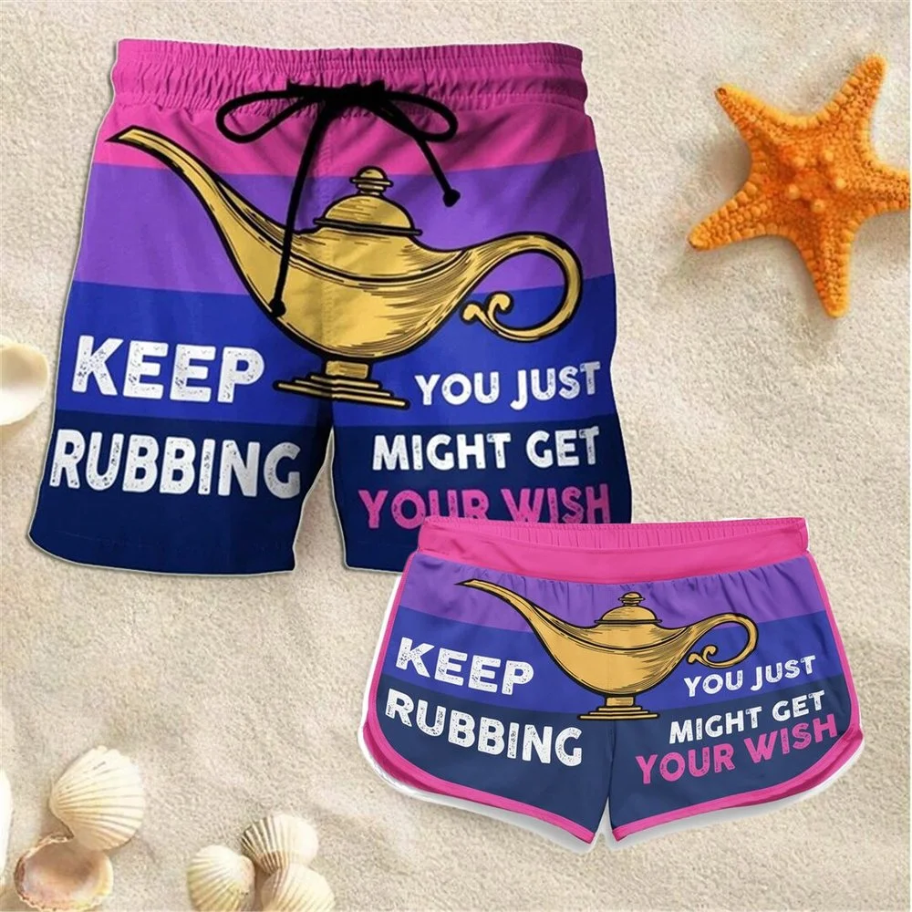 

CLOOCL Couple Matching Shorts Aladdin's Lamp 3D PrintedFashion Men Women Casual Shorts for Couple Outfit Beach Shorts