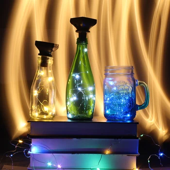 

20 Lights Wine Bottle Lights Cork Light String Starry Warm White Cork 2 Meters Silver Line Lamp Led Light String
