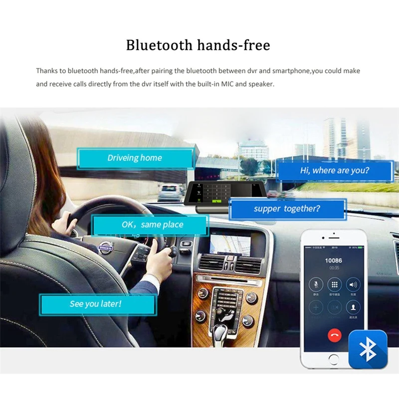 4G 10 дюймов Автомобильный видеорегистратор зеркало заднего вида камера Bluetooth Wifi Gps Full Hd 1080P видео рекордер двойной объектив рекордер вождения