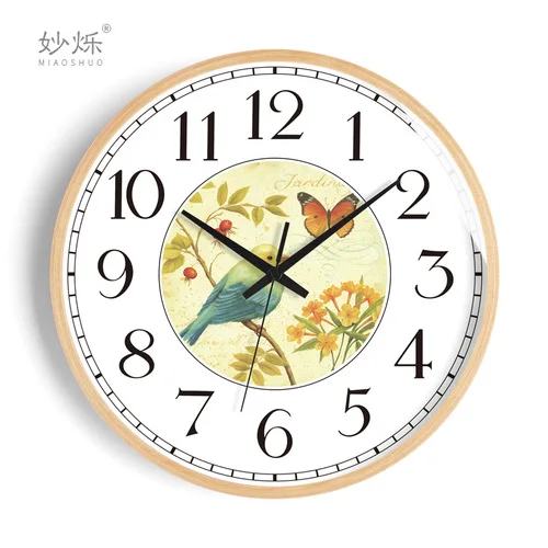 Large Wood Wall Clock Color:Style 17;Sheet Size:14 inch
