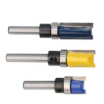 

3PC 1/4 Shank Template Trim Hinge Mortising Router Bit Straight end mill trimmer cleaning flush trim Tenon Cutter