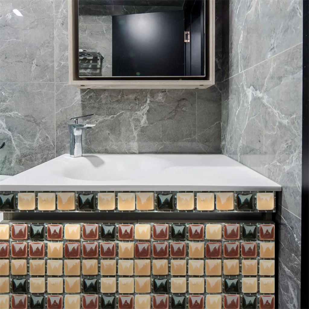 10 шт. самоклеющиеся Ванная комната Кухня Декор дома стены 3D плитка стикер