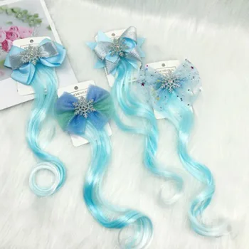 

Fashion Children Wig Hairpin Mesh Shiny Stars Dovetail Bow Tie Snowflake Girls Kids Hair Clips Barrettes Hair Accessories