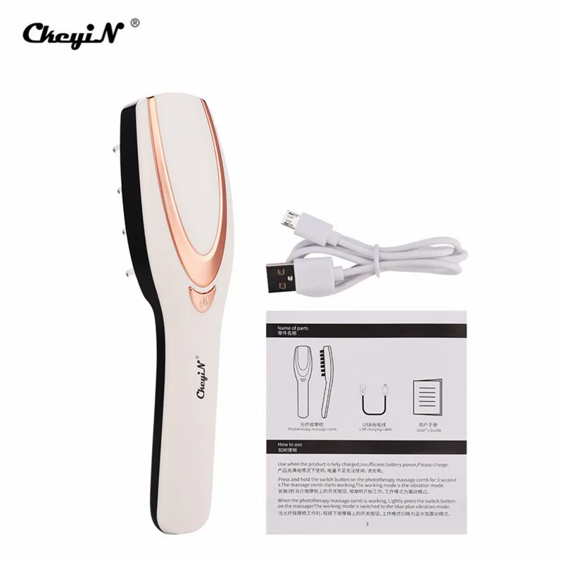 Hot Products! 3 in 1 Laser Electric Wireless Infrared Ray Growth Laser Anti Hair Loss Hair Growth Care Vibration Head Massage Comb Massager
