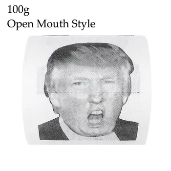 

1 Roll 100g President Donald Trump Open Mouth Toilet Paper Novelty Funny Gag Gift Dump with Trump Joke Fun Paper Tissue 2020