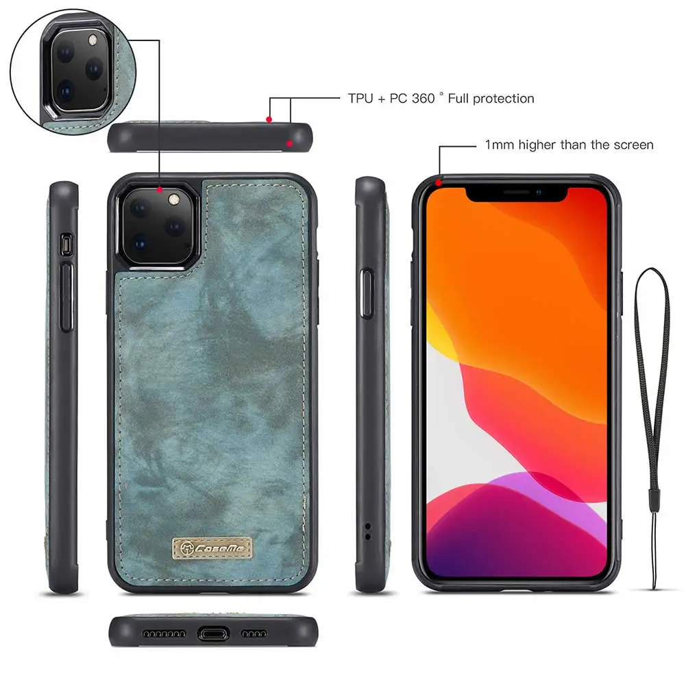 Многофункциональный флип-чехол-бумажник для iPhone 11Pro 5,8 11 6,1 11Pro MAX 6,5 кожаный защитный чехол для мобильного телефона с картой Solt