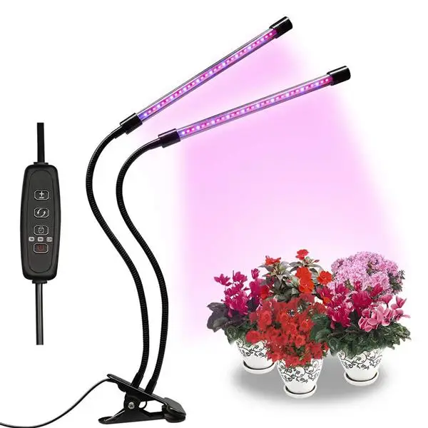 ZX-MINI-30W Grow Light for Indoor Vegetable Flower Plants 3 Head Divided Adjustable Goose Neck Clip-On Desk 40LED Black | Лампы и