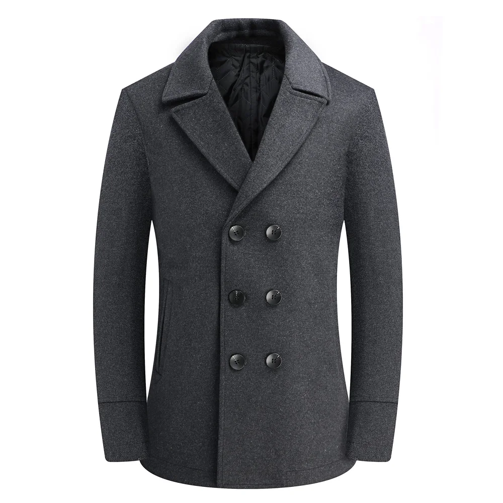 Thoshine Brand Winter 50% Wool Men Thick Coats High Quality Slim Fit Double Breasted Fashion Wool Blends Outwear Jackets Pockets Thoshine Brand Winter 50% Wool Men Thick Coats High Quality Slim Fit Double Breasted Fashion Wool Blends Outwear Jackets Pockets