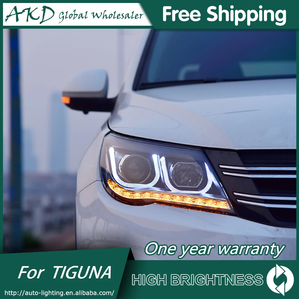 Фары для автомобиля VW Tiguan 2009-2012 DRL дневные ходовые огни головная лампа светодиодный Биксеноновая лампа Противотуманные фары тюнинг автомобильные аксессуары
