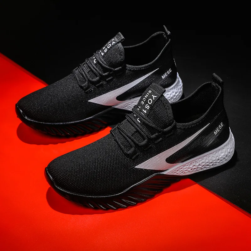 Summer New Style PU Bottom Fly Woven Casual Comfortable Breathable Mesh MEN'S SHOES Athletic Shoes Two-color Sole Running S