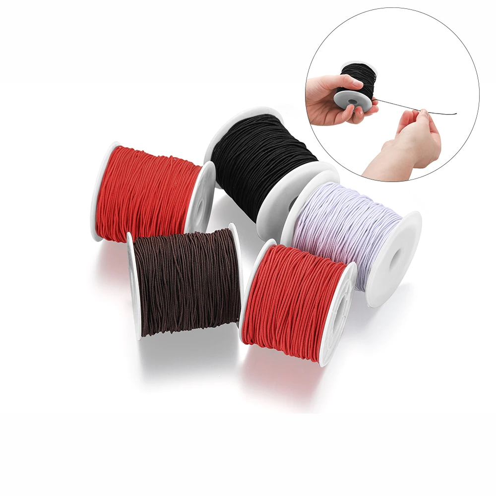 

100m/lot 0.8mm 1mm Elastic Cord Beading Stretch Thread Macrame Cord String Rope Bead For DIY Bracelet Necklace Jewelry Making